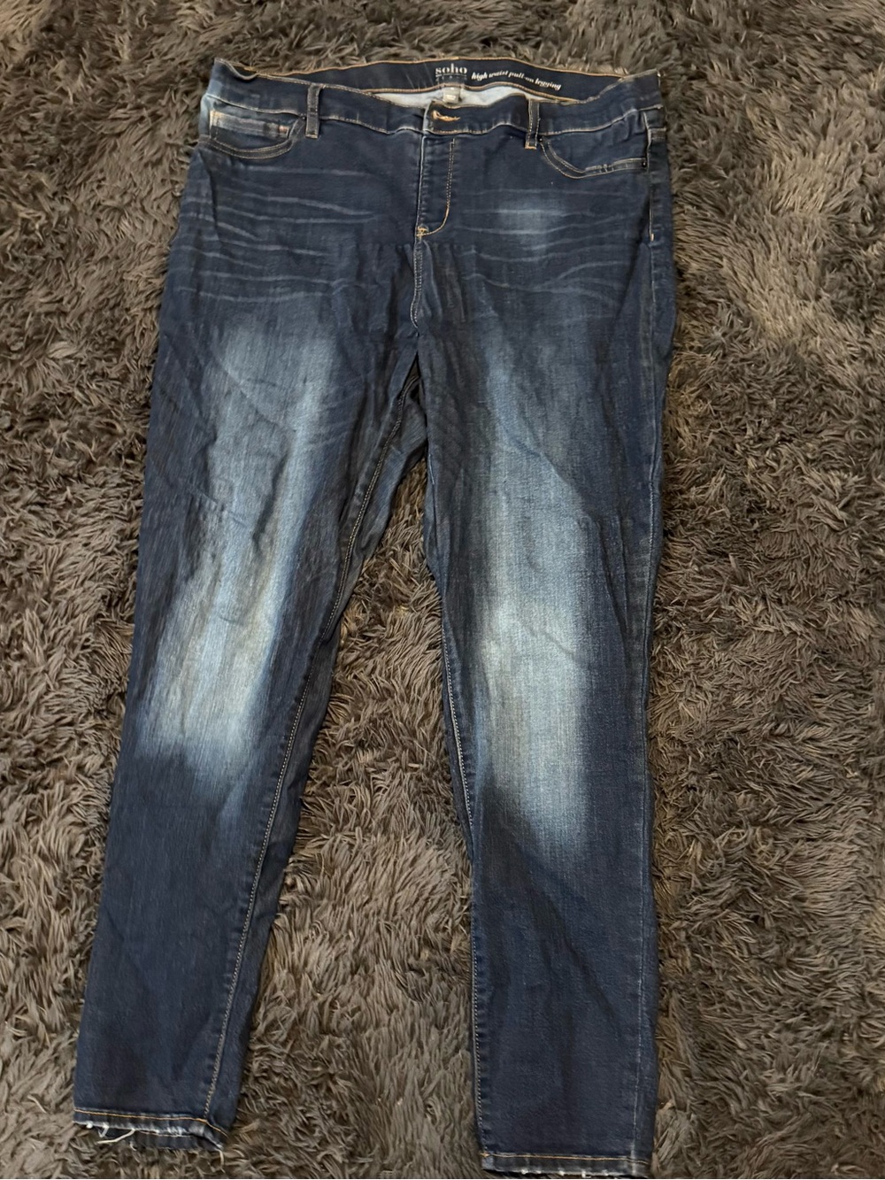 Soho Dark Blue Washed Stretch Jeggings